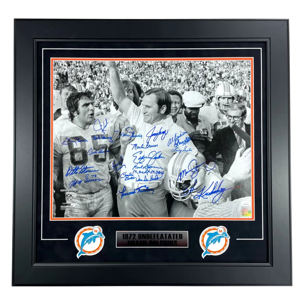  Legends Never Die 1972 Miami Dolphins Mosaic Framed Photo  Collage, 11x14-Inch Black : Sports & Outdoors