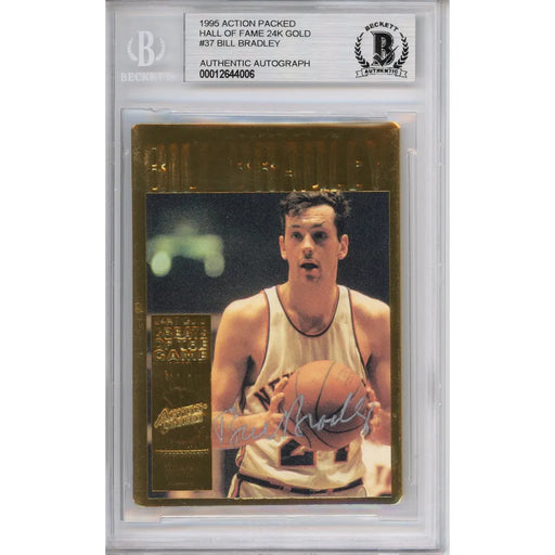 1994 Action Packed #37G NBA Hall of Fame Bill Bradley Autographed Card #D/100