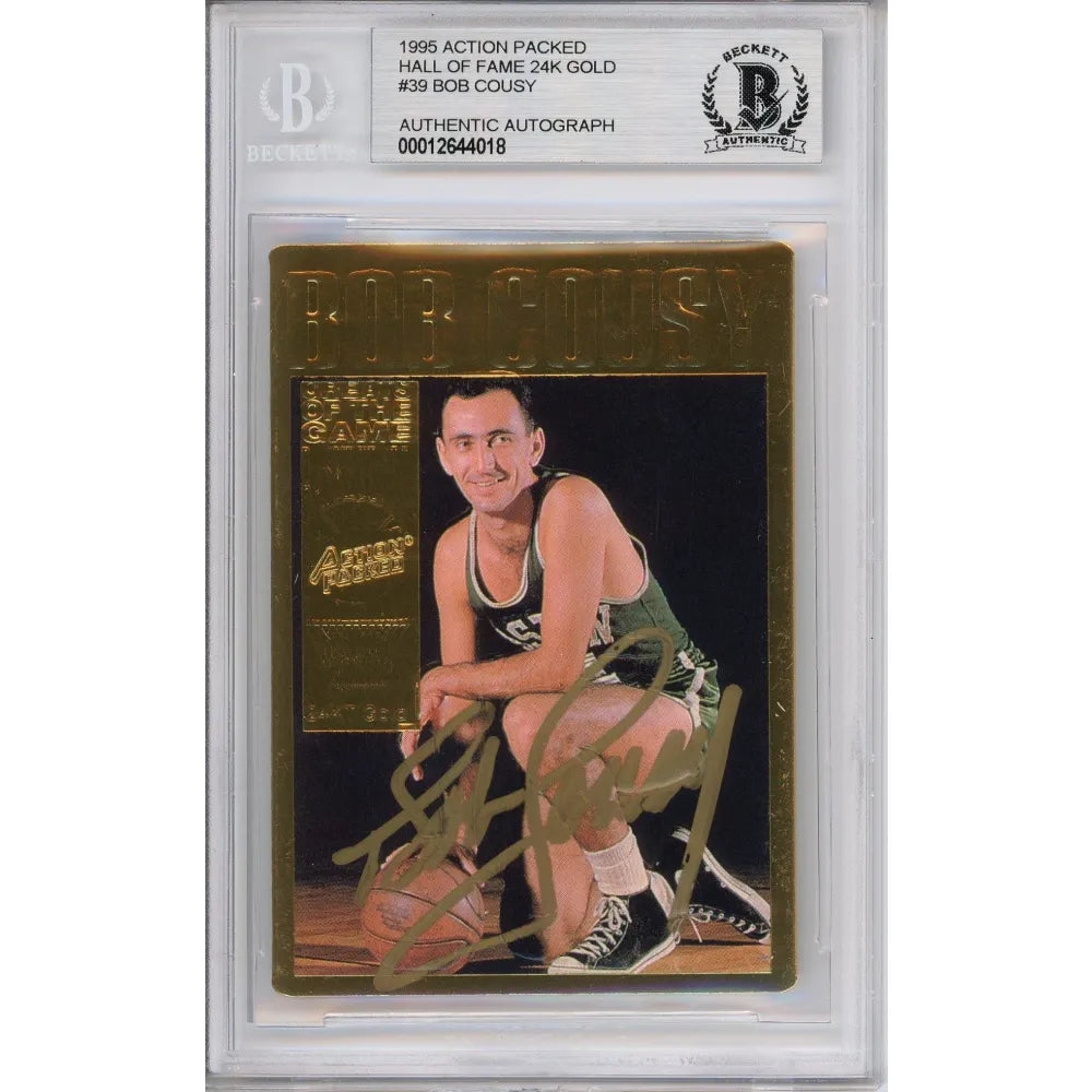 1994 Action Packed #39G NBA Hall of Fame Bob Cousy Autographed Card #D/100