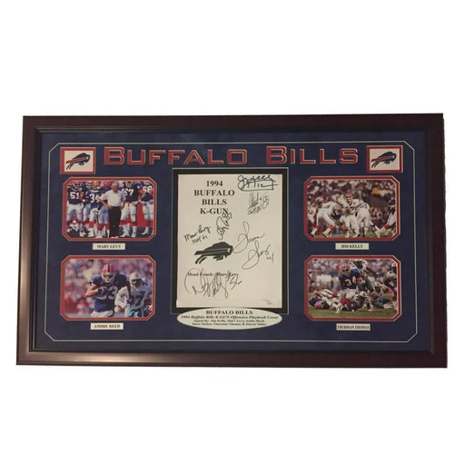 1994 Buffalo Bills Playbook Frame Signed By: Jim Kelly Thurman Thomas Andre Reed