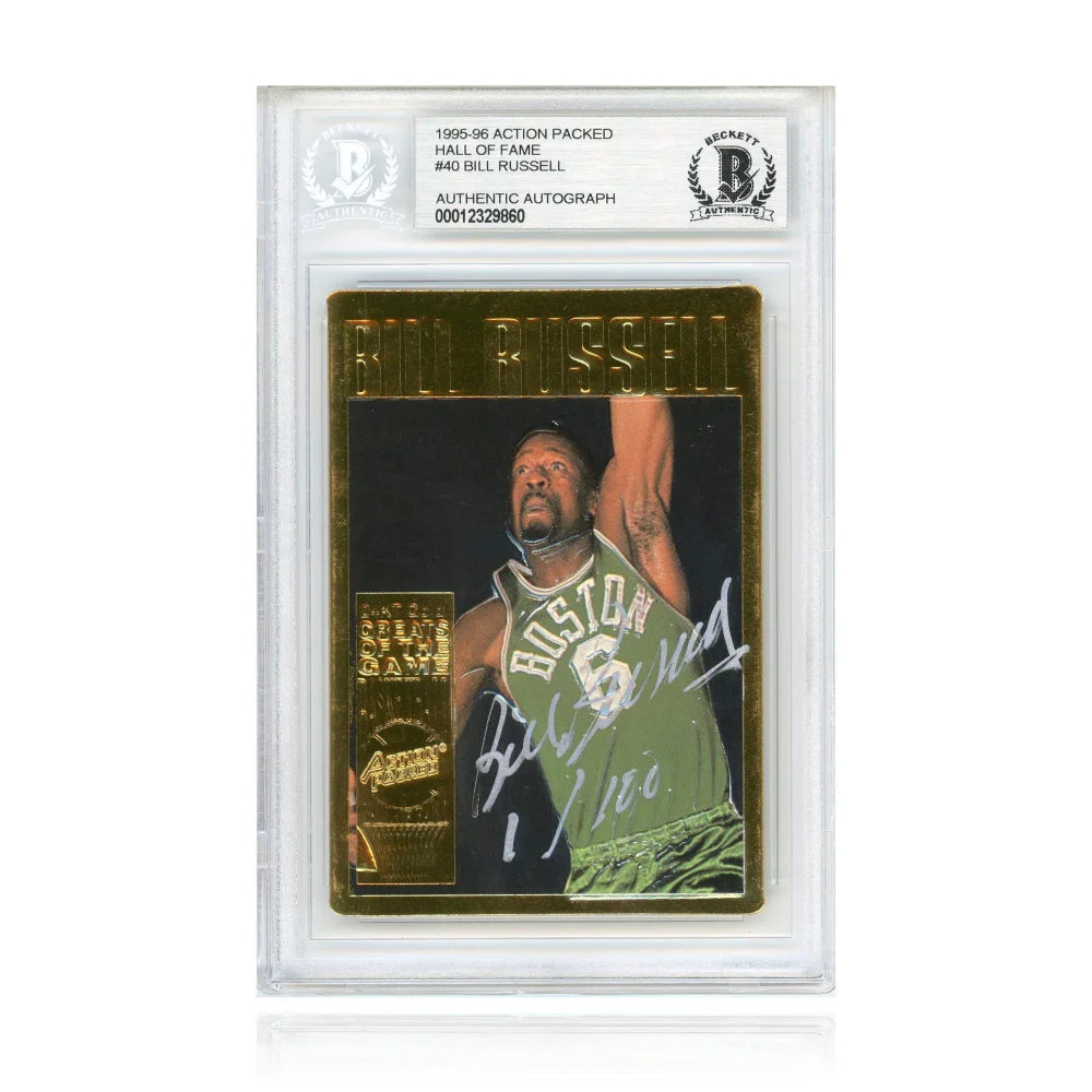 1995 Action Packed Bill Russell Autographed Card #D1/100 Beckett
