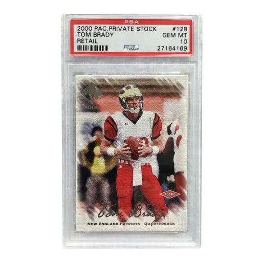 2000 Pacific Private Stock Tom Brady Rookie Card #D/650 Retail PSA 10 RC #128