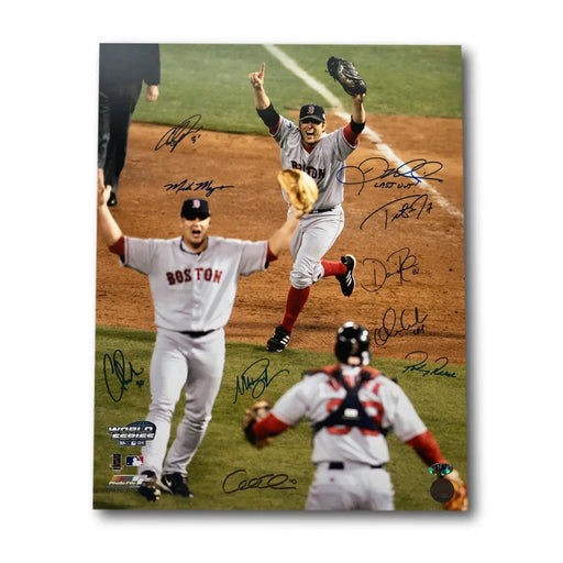 2004 Boston Red Sox Team Signed 16X20 Photo World Series COA Mab Champs Auto