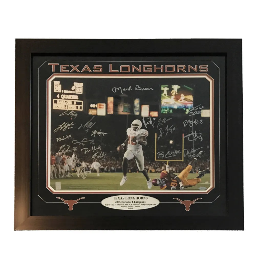 2005 Texas Longhorns Team Signed 16X20 Photo Framed COA Tristar Autograph Young