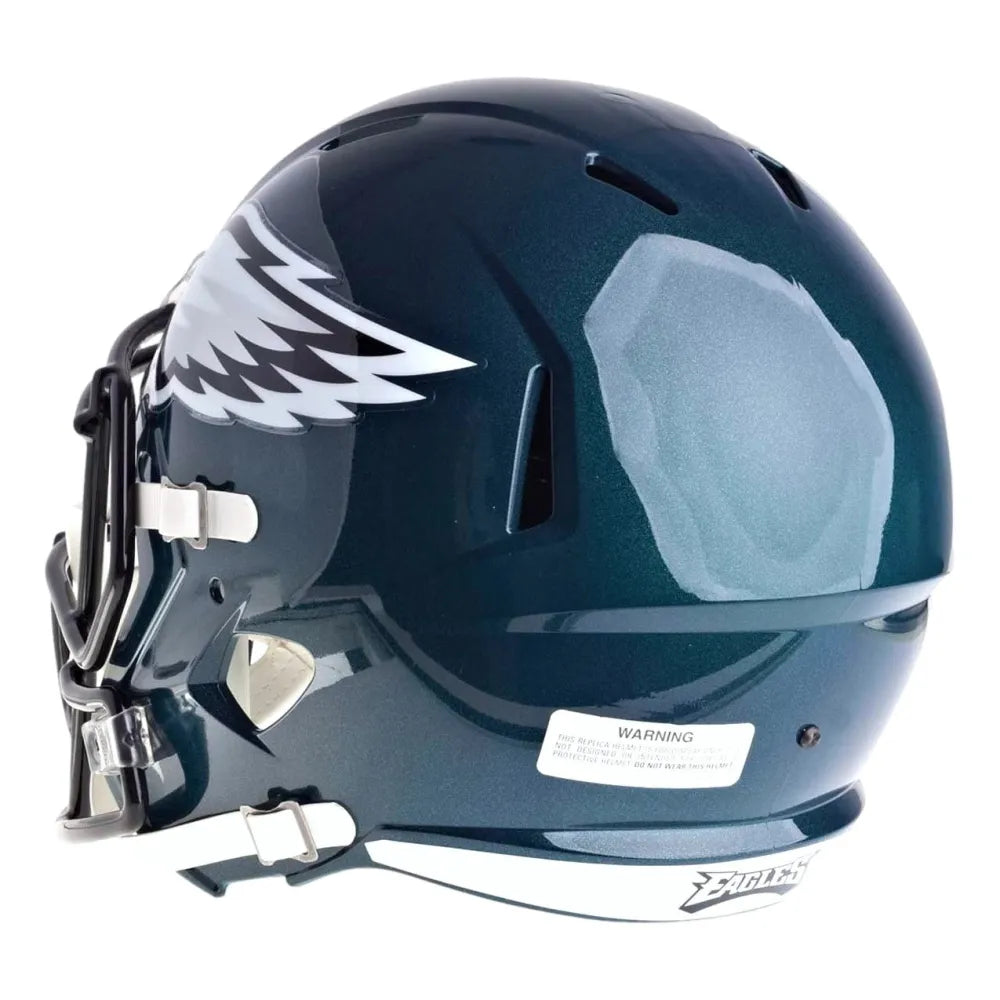 Philadelphia Eagles CUSTOM Matte Black - Metallic Silver Mini Football  Helmet