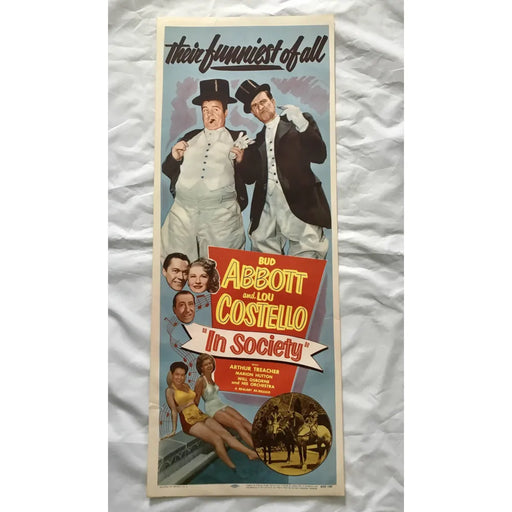 Abbott & Costello In Society 1953 Original Movie Poster First Issue 36X14 Bud