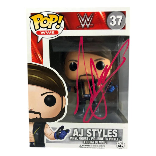 AJ Styles Autographed Funko Pop #37 JSA COA WWE Mr. Olympia Signed