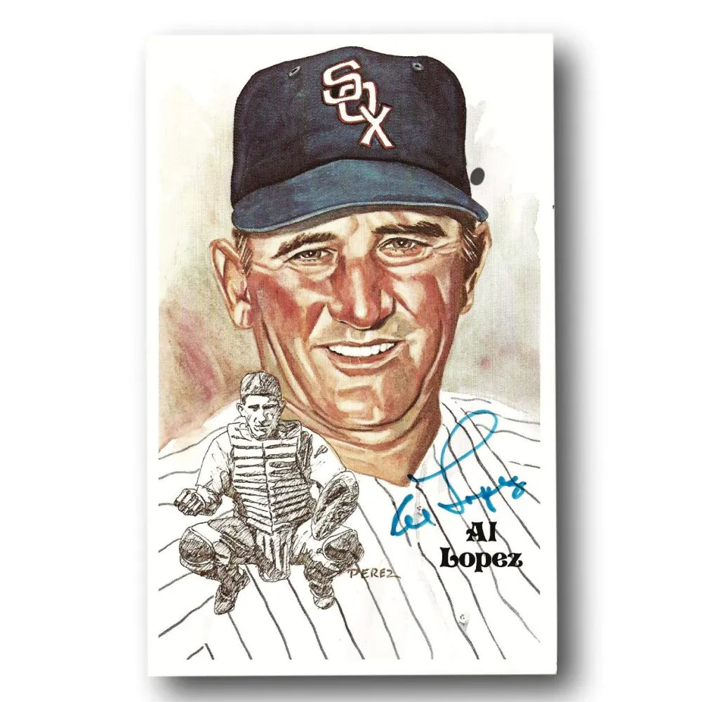 Al Lopez Signed 1981 Perez Steele Postcard JSA COA Dodgers Sox Indians Autograph