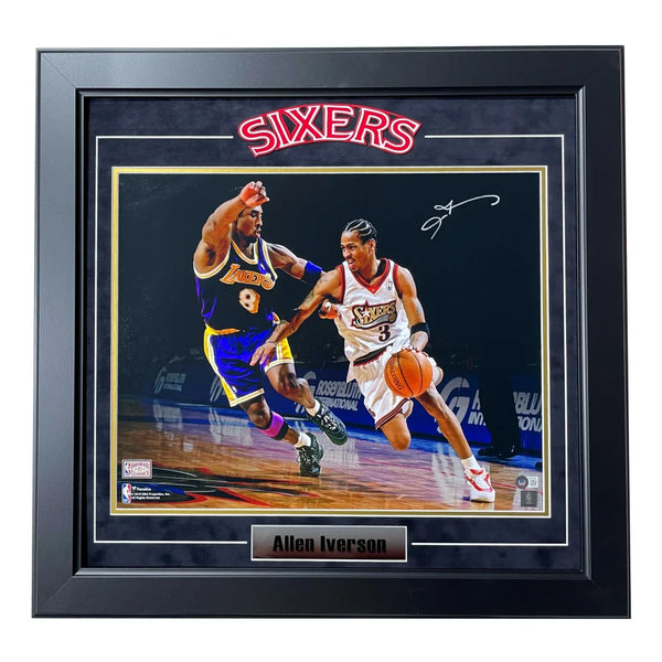Allen Iverson Autographed Framed 76ers Jersey - The Stadium Studio