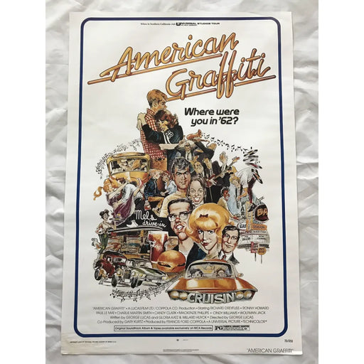American Graffiti 1973 Original Movie Poster First Issue 27X40 Dreyfuss Howard