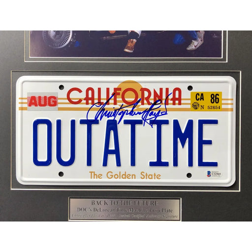 Back to the Future Christopher Lloyd Signed DeLorean Movie Car License Plate