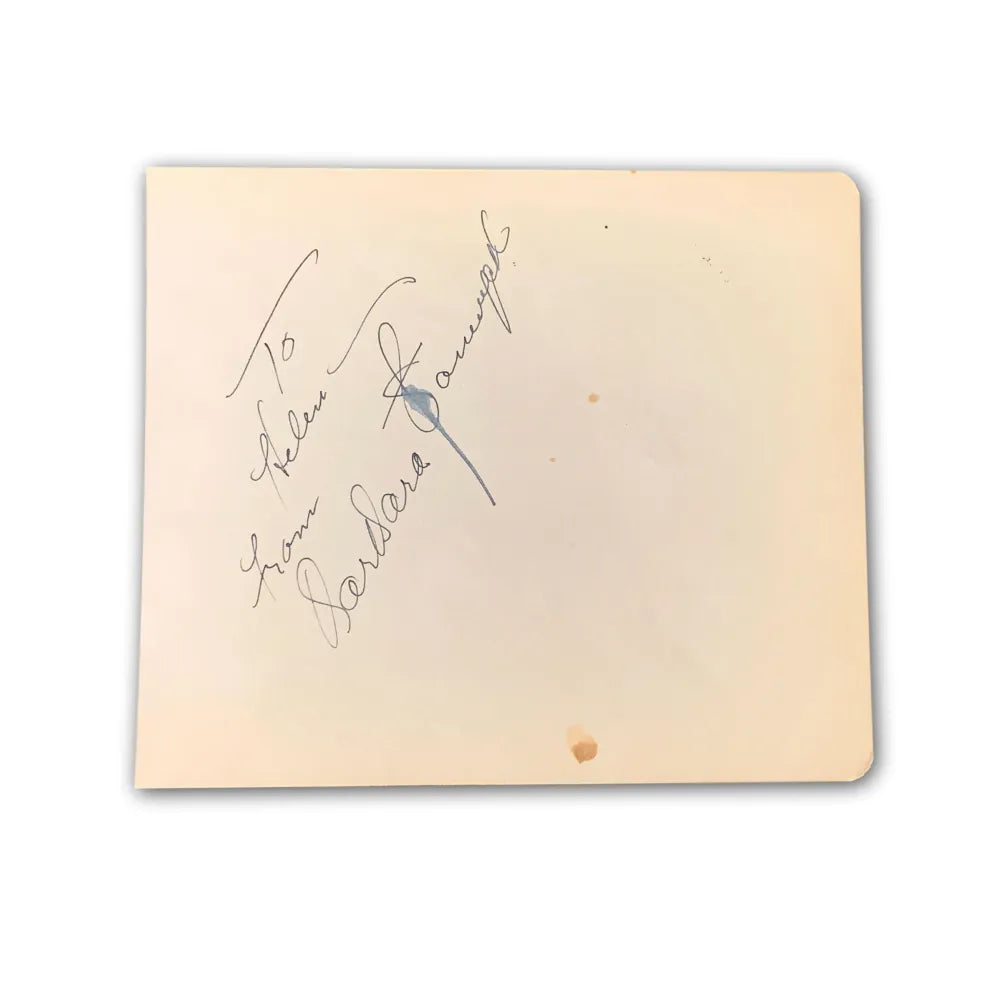Barbara Stanwyck / Ralph Bellamy Dual Signed Album Page Cut JSA COA Autograph
