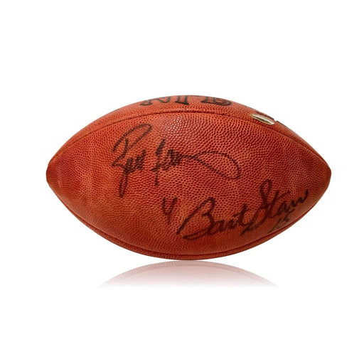 Bart Starr / Brett Favre Dual Signed Football COA Tristar Autograph Packers