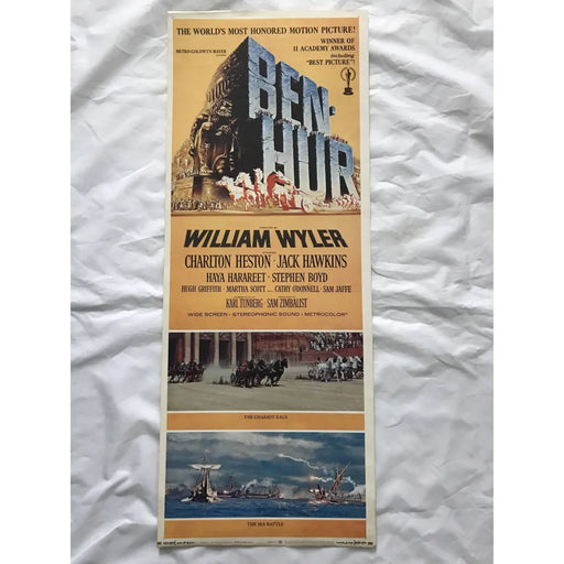 Ben-Hur 1969 Original Movie Poster First Issue 36X14 Charlton Heston