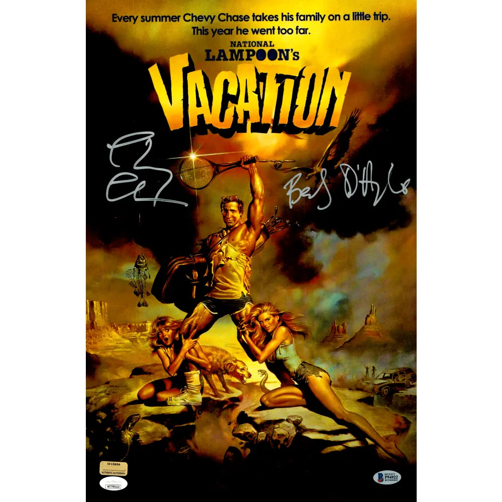 Beverly D’Angelo & Chevy Chase Dual Signed Vacation Movie 12x18 Poster JSA COA
