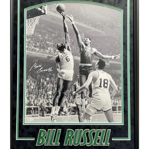 Bill Russell Autographed Boston Celtics Framed 16x20 Photo JSA COA Signed Wilt