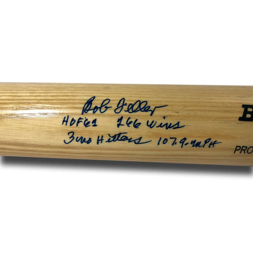 Bob Feller Hand Signed Inscribed Rawlings Model Bat COA Sm.com Autograph Indians