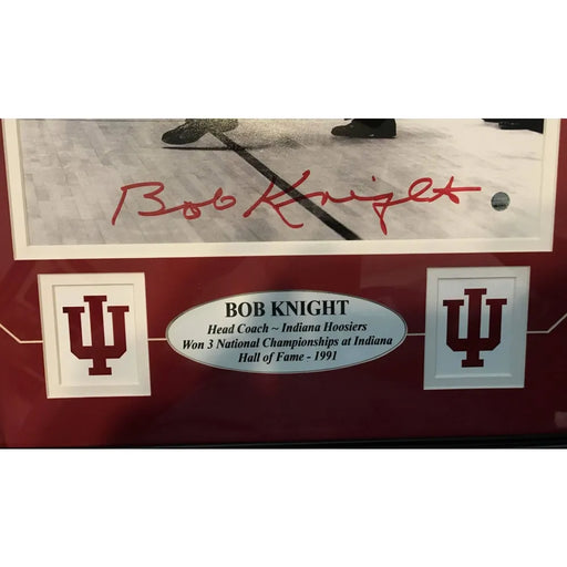 Bob Knight Signed Indiana 11X14 ’Throwing Chair’ Framed Collage COA Steiner