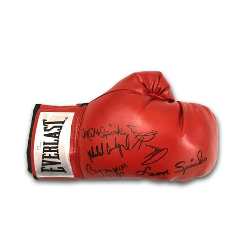 Boxing Legends Multi Signed Glove Hearns Spinks Carbajal Mercer Autograph JSA