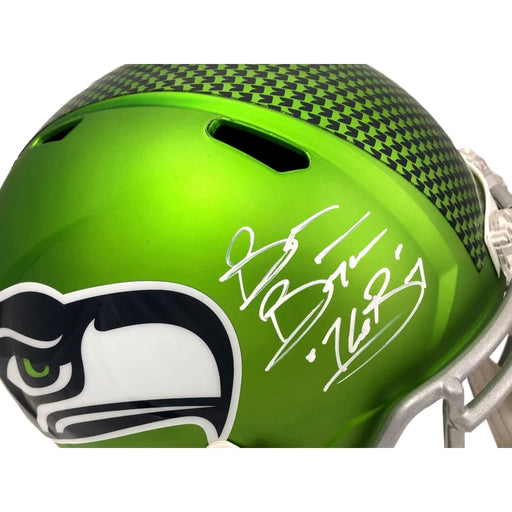 Brian Bosworth Signed Inscribed BOZ Seattle Seahawks Green AMP FS Alternate