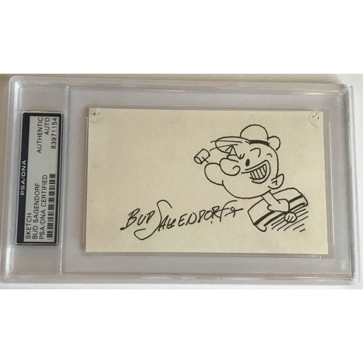 Bud Sagendorf Signed Popeye Sketch Card PSA/DNA COA Index Autograph