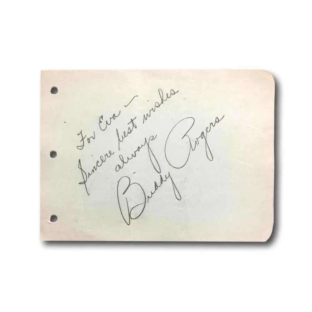 Buddy Rogers Hand Signed Album Page Cut JSA COA Autograph Wings Actor