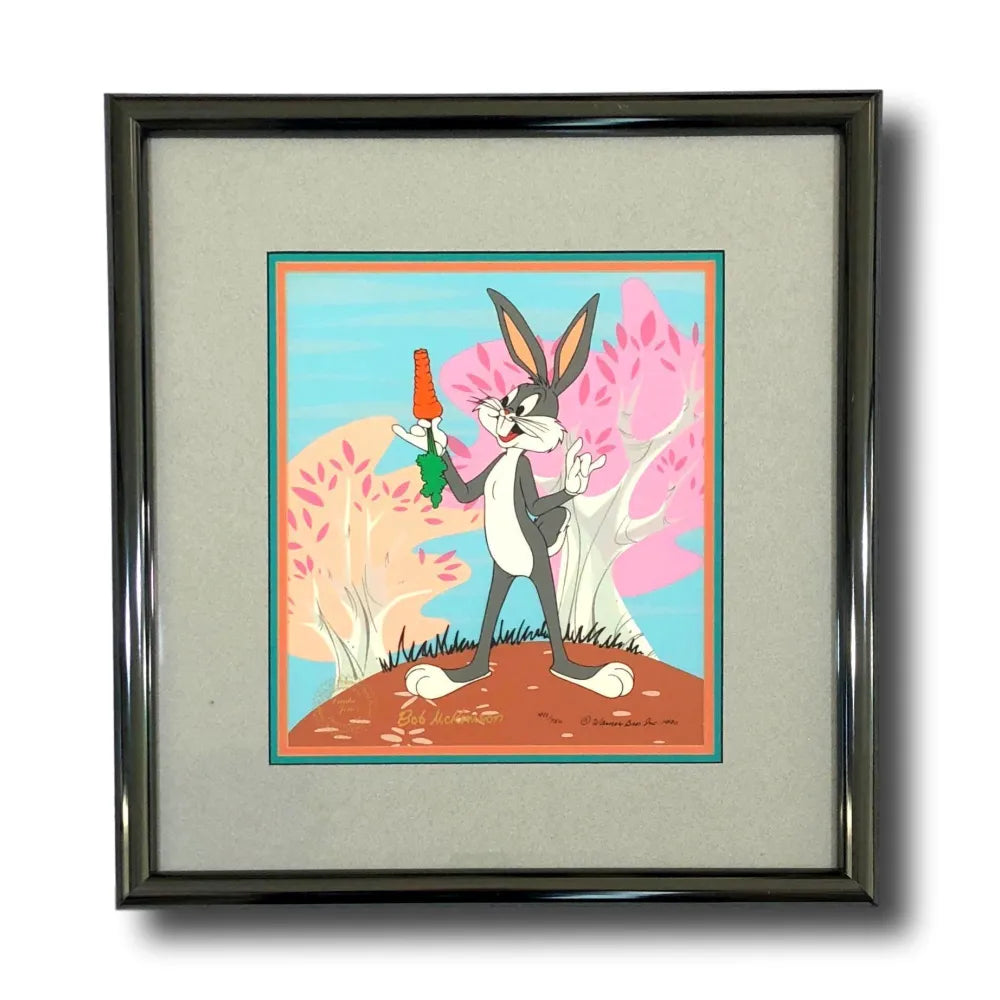 Bugs Bunny Hand Painted Signed Animation Cel Framed #/500 By Robert Mckimson