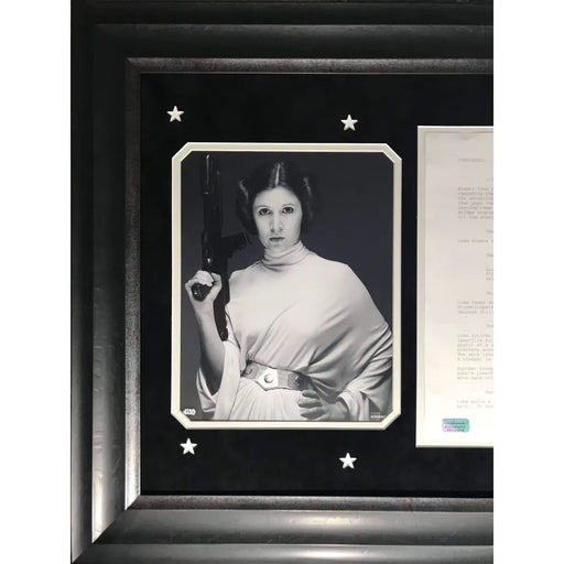 Carrie Fisher Personally Owned Original Star Wars New Hope Script Page Framed