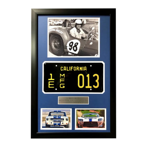 Carroll Shelby Framed Movie Prop Test Plate Ford vs Ferrari GT350 GT40 Collage