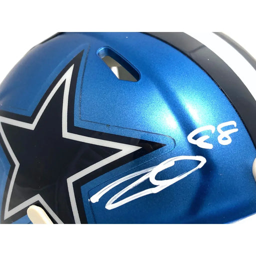 CeeDee Lamb Signed Dallas Cowboys Speed Blaze Blue Mini Helmet COA Autograph