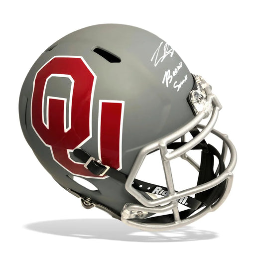 CeeDee Lamb Signed Inscribed Oklahoma AMP Alternate Gray FS Helmet COA Autograph
