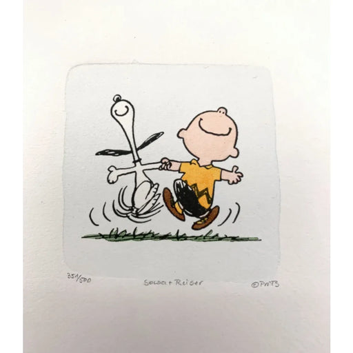 Charlie Brown Snoopy Hand Painting Etching Art Sowa & Reiser #D/500 Peanuts #1
