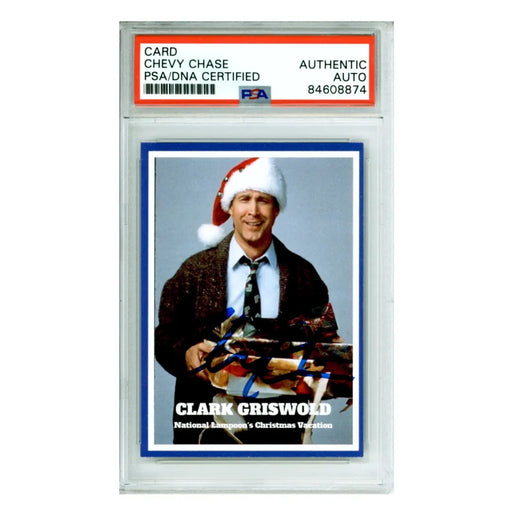 Chevy Chase Autographed Christmas Vacation Trading Card PSA Clark Griswold Sign