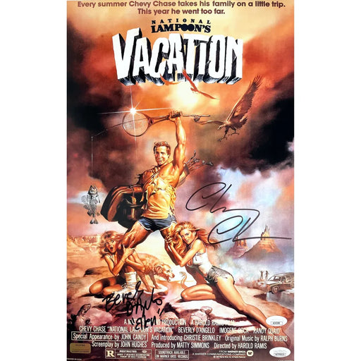 Chevy Chase & Beverly D’Angelo Dual Autographed 11x17 Vacation Movie Poster JSA
