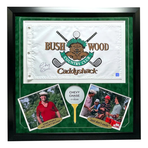 Chevy Chase Signed Caddyshack Flag Frame Collage COA Bushwood Pin Autographed