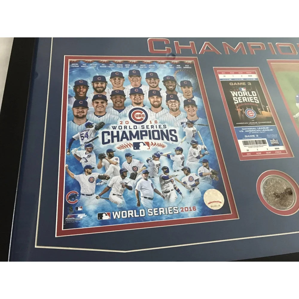 Chicago Cubs 2016 World Series Game 7 Word Art Print (Blue & Red) 11 x 14