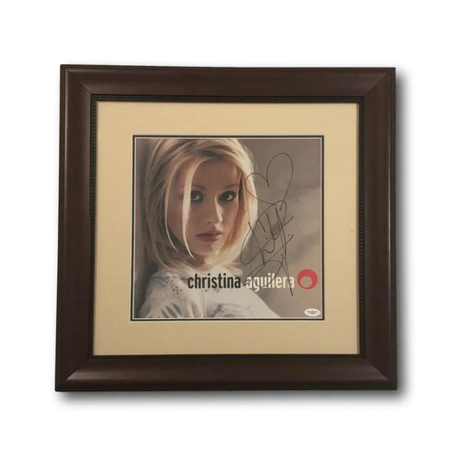 Christina Aguilera Signed Vinyl Debut Album LP Framed JSA COA Autograph CD