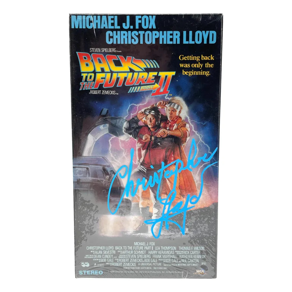 Christopher Lloyd Autographed SEALED Back to Future II VHS Tape 1989 JSA COA
