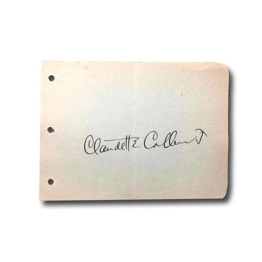 Claudette Colbert Hand Signed Album Page Cut JSA COA Autograph Cleopatra Actress