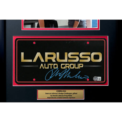 Cobra Kai Ralph Macchio Signed Movie Car License Plate Framed BAS Autographed