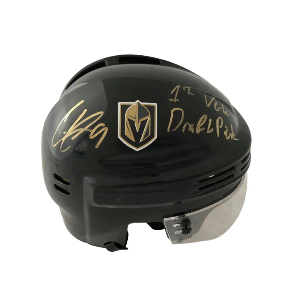 Cody Glass Signed Vegas Golden Knights Mini Helmet Inscribed 1st VGK Draft Pick