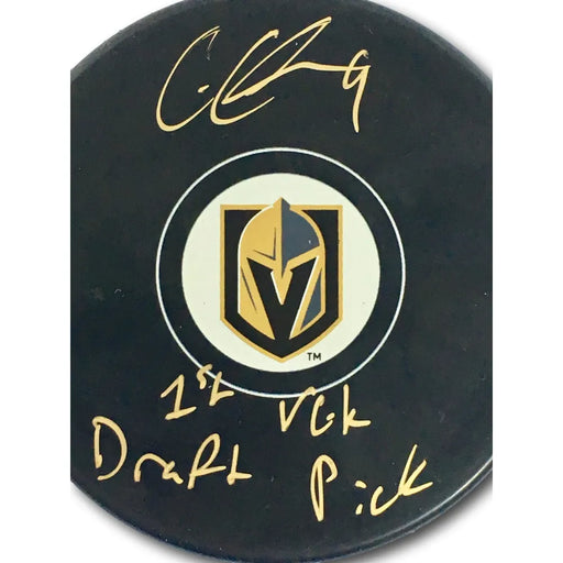 Cody Glass Signed Vegas Golden Knights Puck Inscribed #1 W/ Case COA JSA VGK