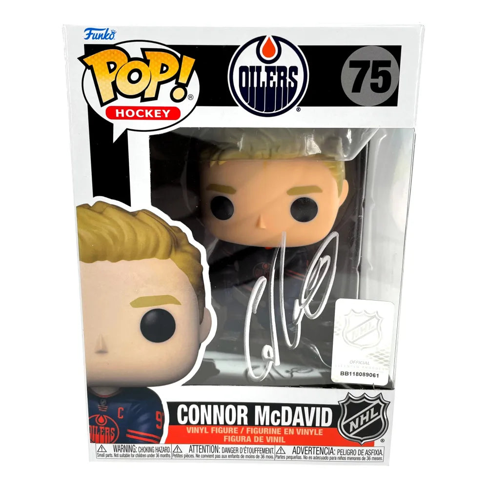 Connor McDavid Autographed Funko Pop #75 Edmonton Oilers JSA COA Signed Hockey