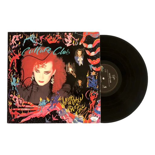 Culture Club Boy George Hand Signed LP Album Waking Up W/ House On Fire JSA COA