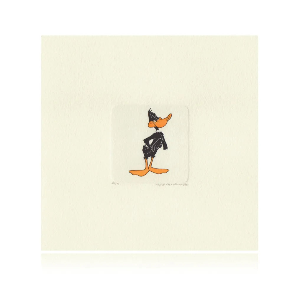 Daffy Duck Etching Artwork Sowa & Reiser #D/500 Looney Tunes Hand Painted Posing