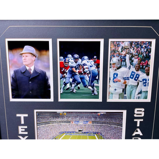 Dallas Cowboys Texas Stadium Authentic Game Used Turf Framed Collage COA Steiner