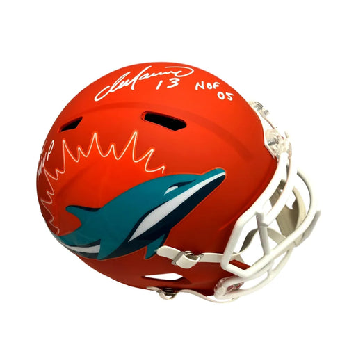Dan Marino Signed Inscribed HOF / MVP Miami Dolphins AMP Orange Alternate Helmet
