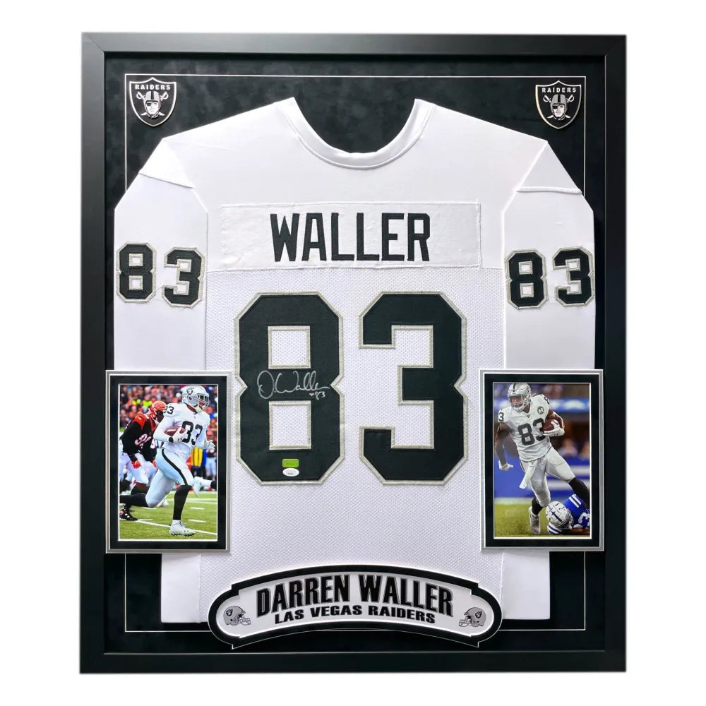 Darren Waller Autographed Las Vegas Raiders Framed White Jersey