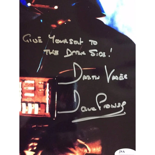 David Prowse Signed 8X Inscribed Dark Side COA JSA Autograph Darth Vader Dave