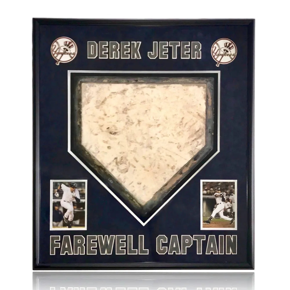 Derek Jeter Final Season Game Used Home Plate Framed NY Yankees Steiner MLB COA